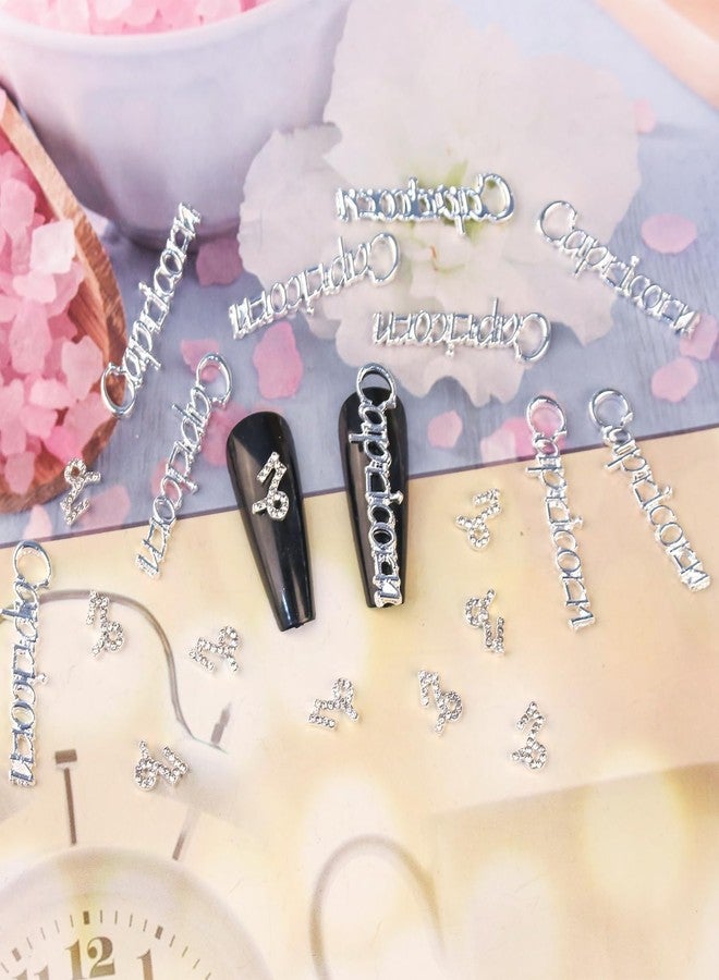 JERCLITY 20pcs Silver Alloy Capricorn Zodiac Nail Charms 10pcs Capricorn Sign Symbols Nail Charms 10pcs Capricorn Words Nail Charms for Nails（Capricorn Dates: December 22 to January 19）, JSP408 - Image 5